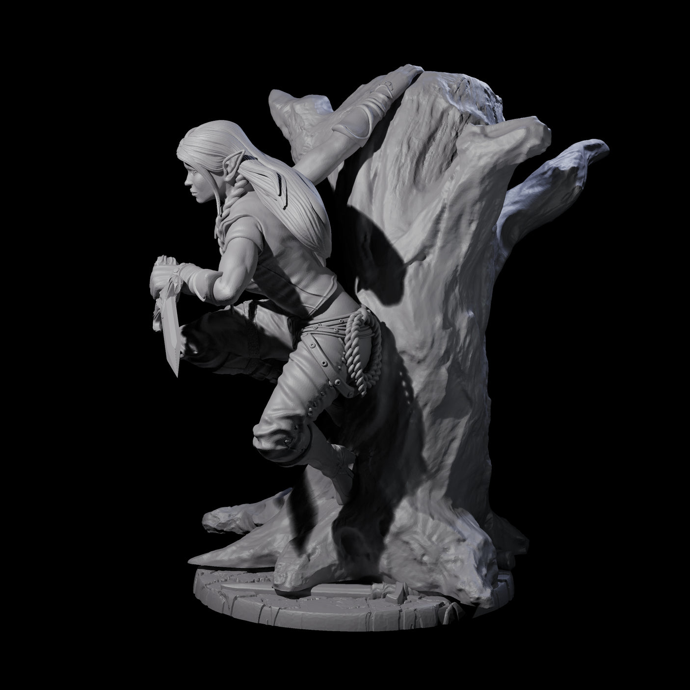 Luna - Climbing Rogue Miniature for Dungeons and Dragons, Pathfinder or other TTRPGs