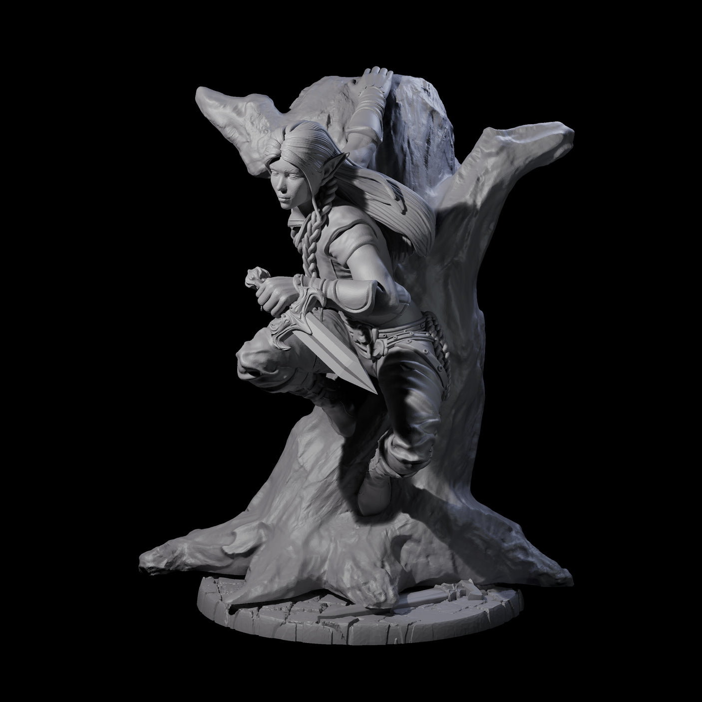 Luna - Climbing Rogue Miniature for Dungeons and Dragons, Pathfinder or other TTRPGs