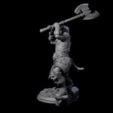 Lunging Barbarian Miniature for Dungeons and Dragons, Pathfinder or other TTRPGs