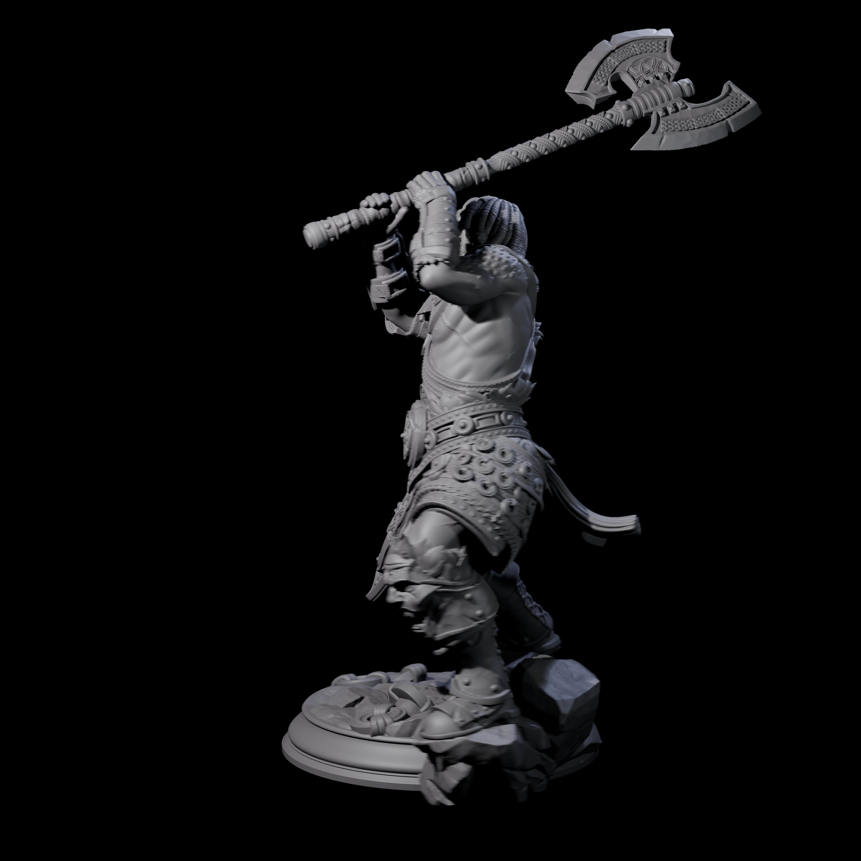 Lunging Barbarian Miniature for Dungeons and Dragons, Pathfinder or other TTRPGs