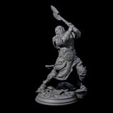 Lunging Barbarian Miniature for Dungeons and Dragons, Pathfinder or other TTRPGs