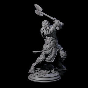 Lunging Barbarian Miniature for Dungeons and Dragons, Pathfinder or other TTRPGs