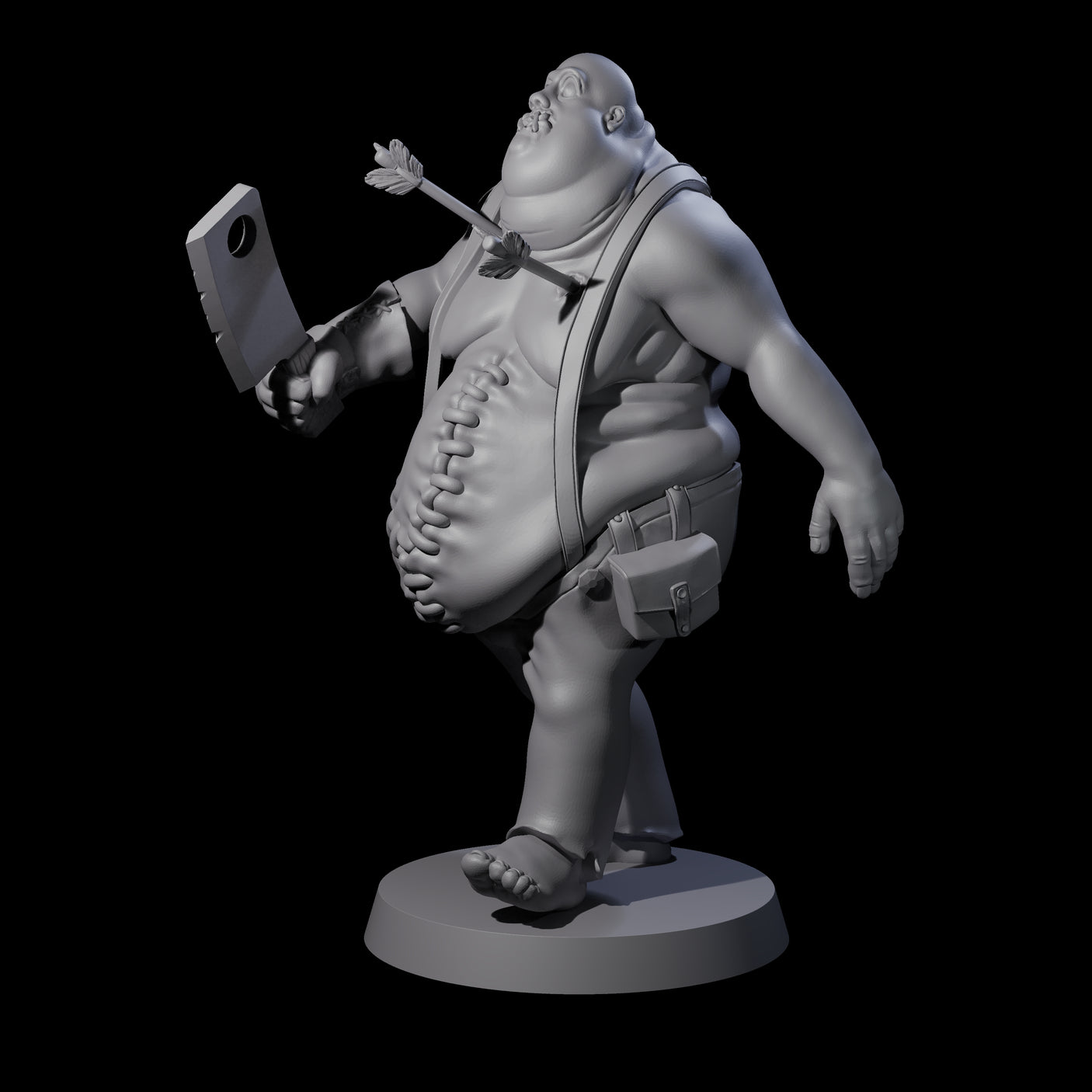 Lurching Zombie Butcher Miniature for Dungeons and Dragons, Pathfinder or other TTRPGs