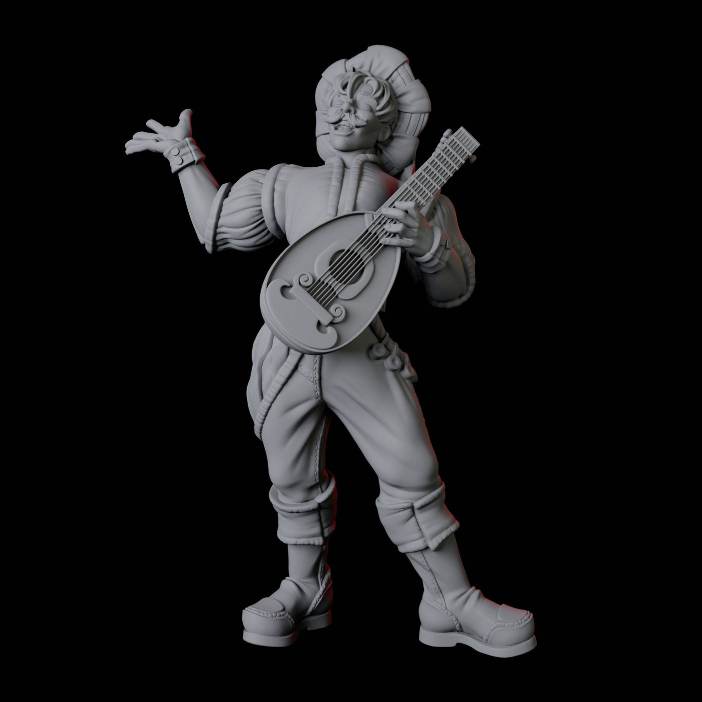 Lute Bard Miniature for Dungeons and Dragons, Pathfinder or other TTRPGs