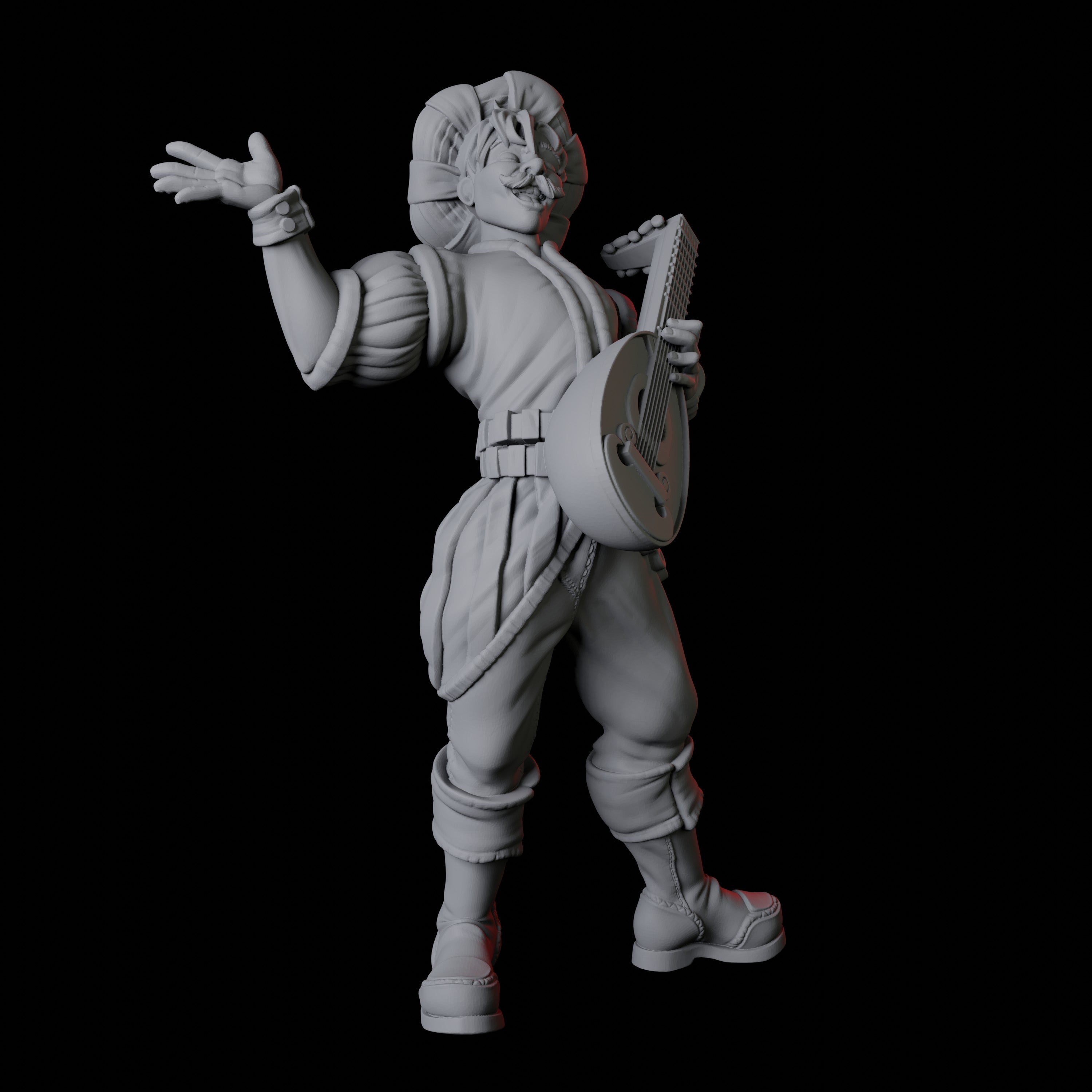 Lute Bard Miniature for Dungeons and Dragons