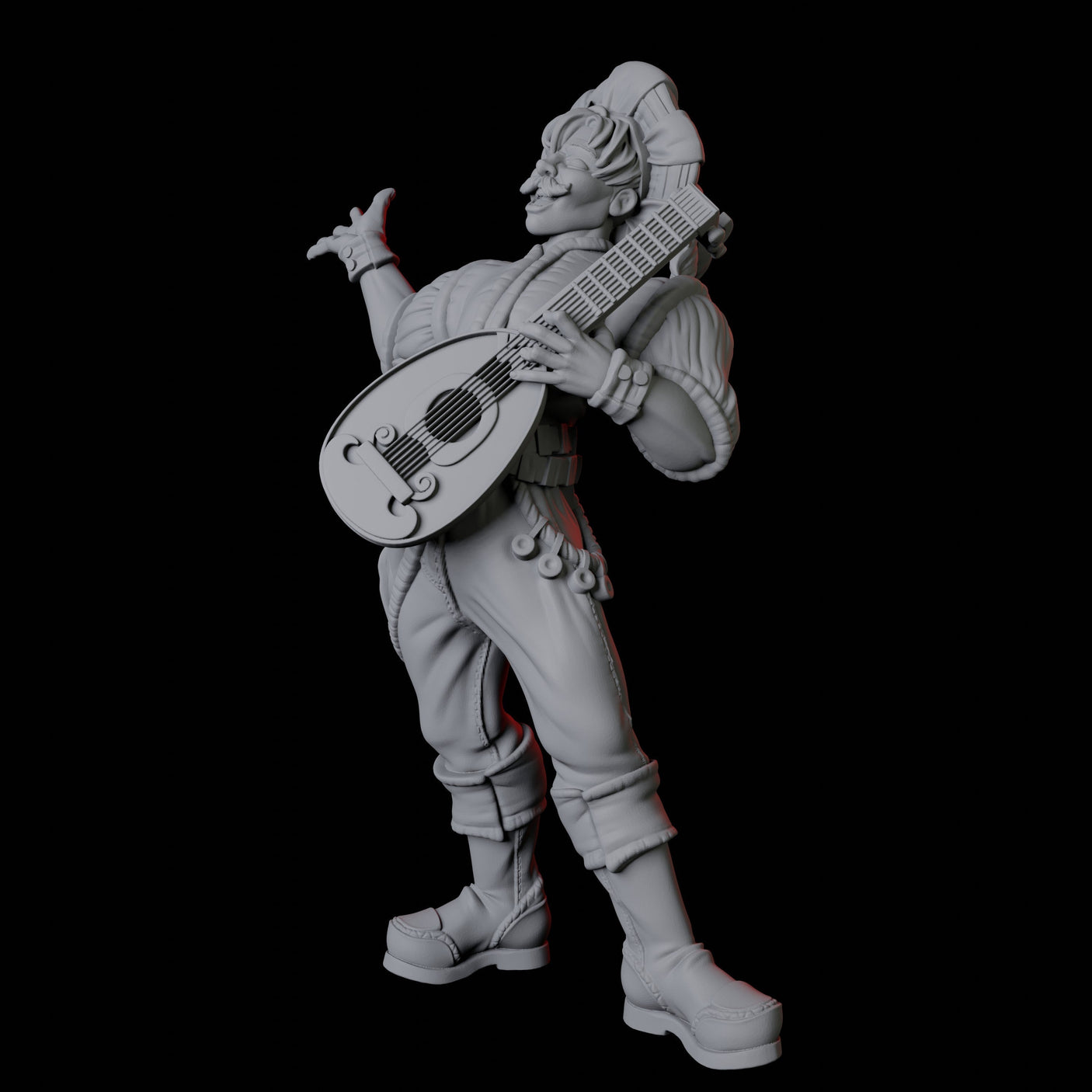 Lute Bard Miniature for Dungeons and Dragons, Pathfinder or other TTRPGs