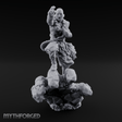 Fists Clenched Shouting Human Elemental Monk Miniature for Dungeons and Dragons, Pathfinder or other TTRPGs