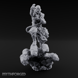 Fists Clenched Shouting Human Elemental Monk Miniature for Dungeons and Dragons, Pathfinder or other TTRPGs