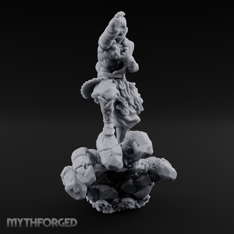 Fists Clenched Shouting Human Elemental Monk Miniature for Dungeons and Dragons, Pathfinder or other TTRPGs