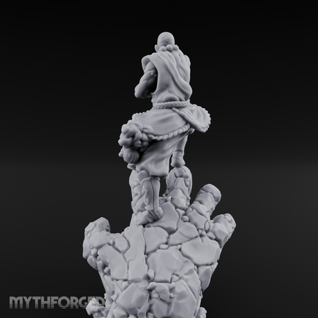Fists Clenched Shouting Human Elemental Monk Miniature for Dungeons and Dragons, Pathfinder or other TTRPGs