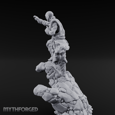 Fists Clenched Shouting Human Elemental Monk Miniature for Dungeons and Dragons, Pathfinder or other TTRPGs