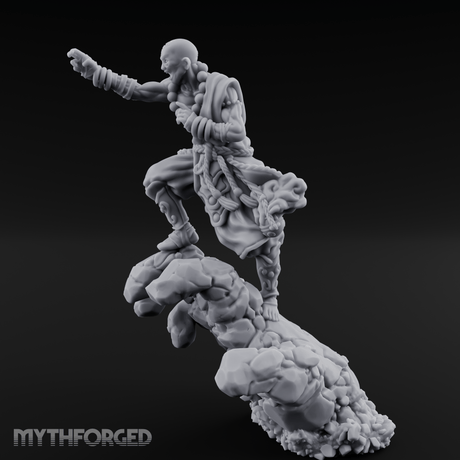 Fists Clenched Shouting Human Elemental Monk Miniature for Dungeons and Dragons, Pathfinder or other TTRPGs