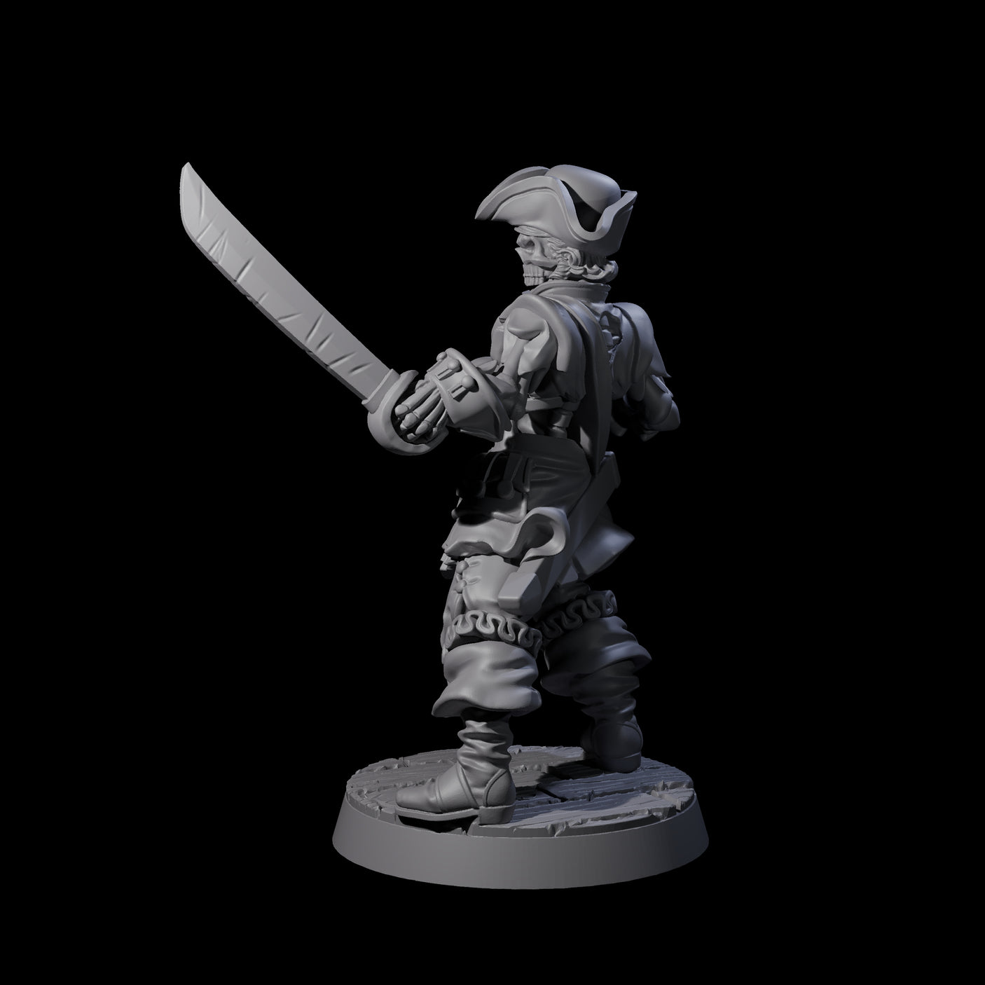 Mad Skeleton Pirate Crewman Miniature for Dungeons and Dragons, Pathfinder or other TTRPGs