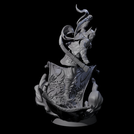 Magic Carpet Riding Hero Miniature for Dungeons and Dragons, Pathfinder or other TTRPGs
