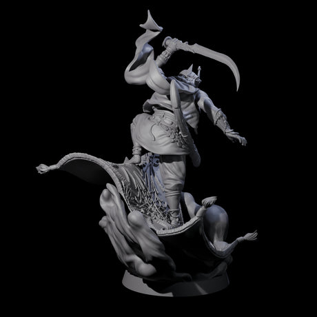 Magic Carpet Riding Hero Miniature for Dungeons and Dragons, Pathfinder or other TTRPGs