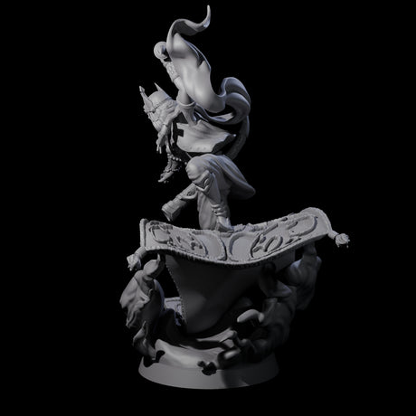 Magic Carpet Riding Hero Miniature for Dungeons and Dragons, Pathfinder or other TTRPGs