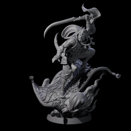 Magic Carpet Riding Hero Miniature for Dungeons and Dragons, Pathfinder or other TTRPGs