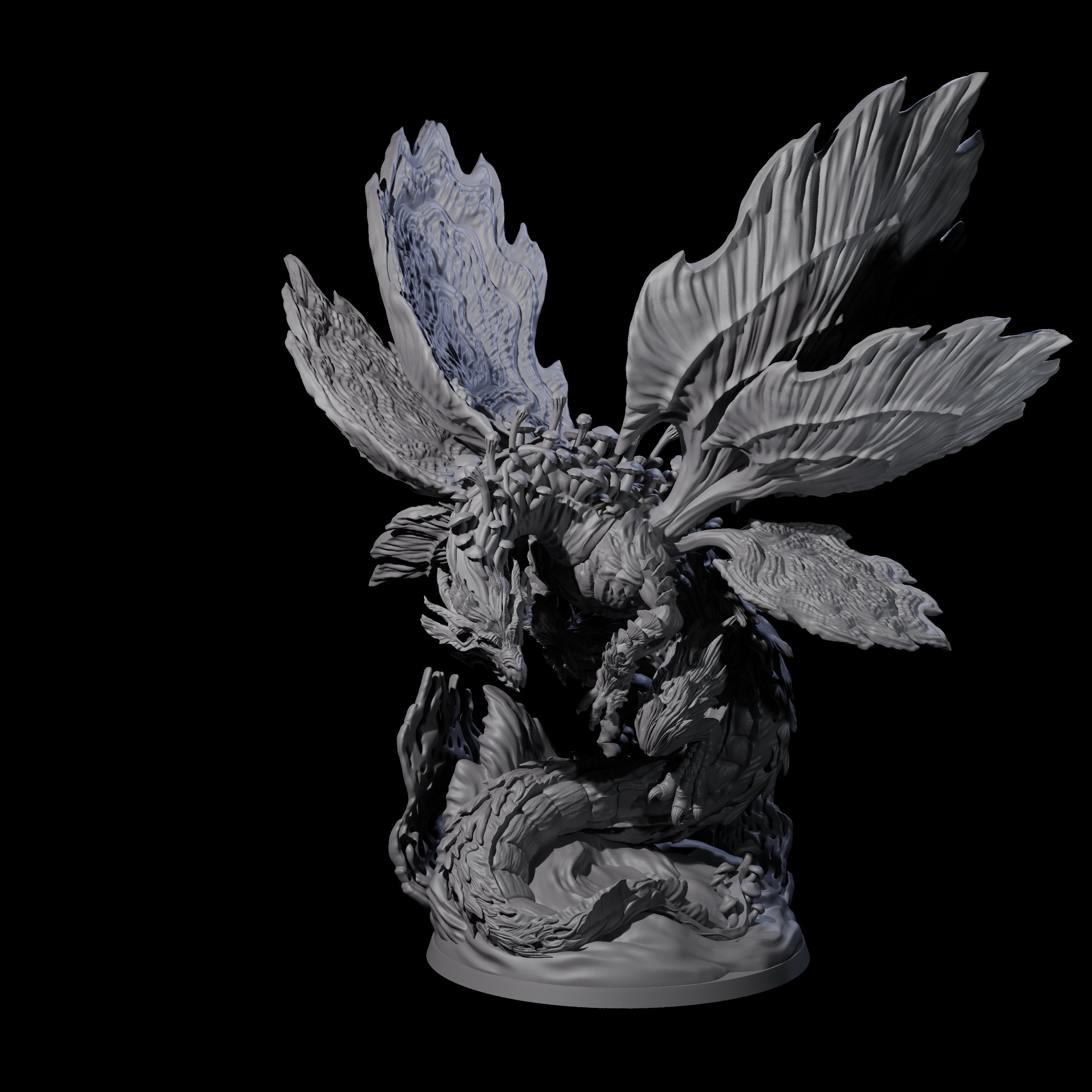 Majestic Fungal Dragon Miniature for Dungeons and Dragons, Pathfinder or other TTRPGs