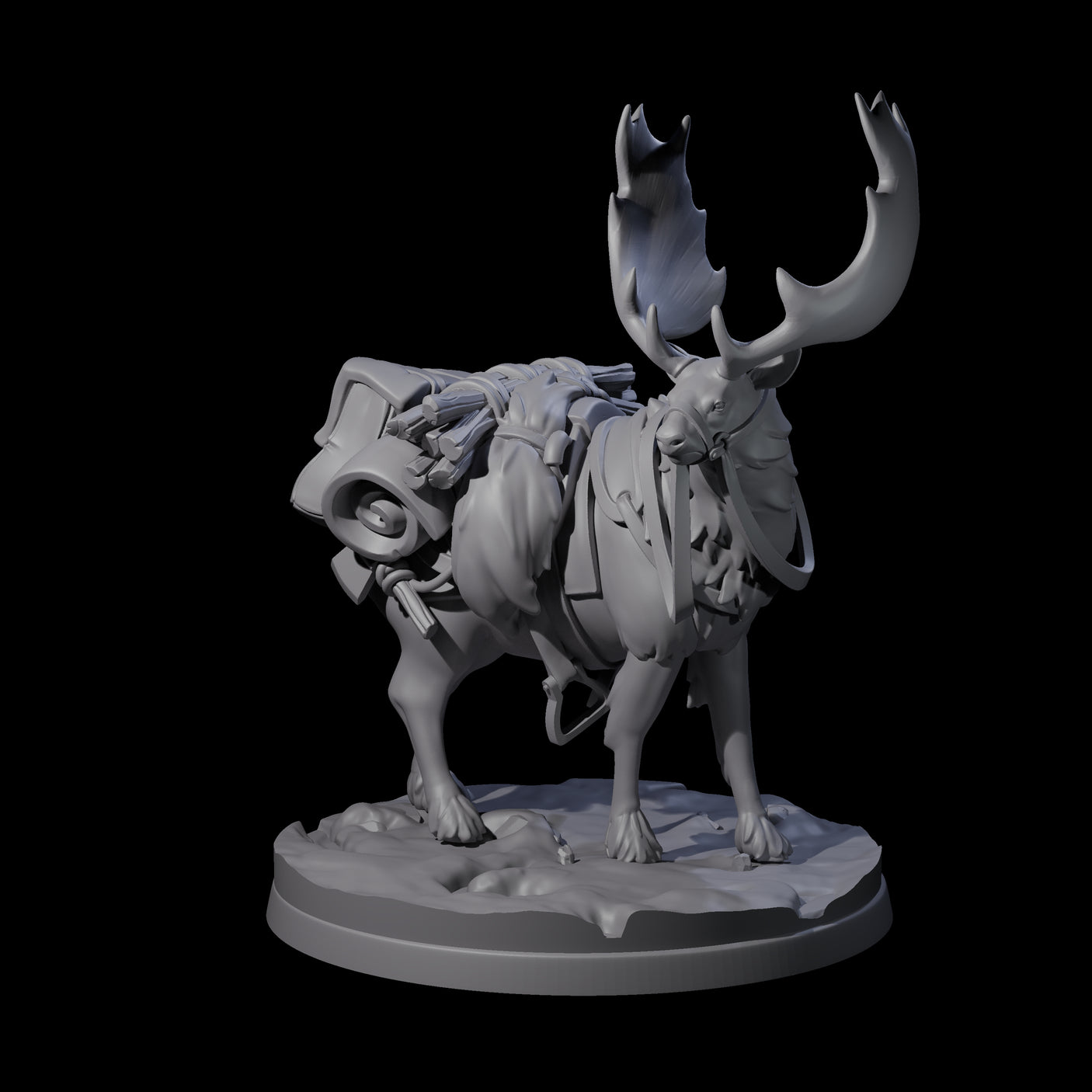 Majestic Ice Elk Miniature for Dungeons and Dragons, Pathfinder or other TTRPGs