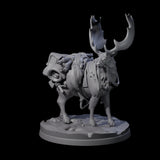 Majestic Ice Elk Miniature for Dungeons and Dragons, Pathfinder or other TTRPGs