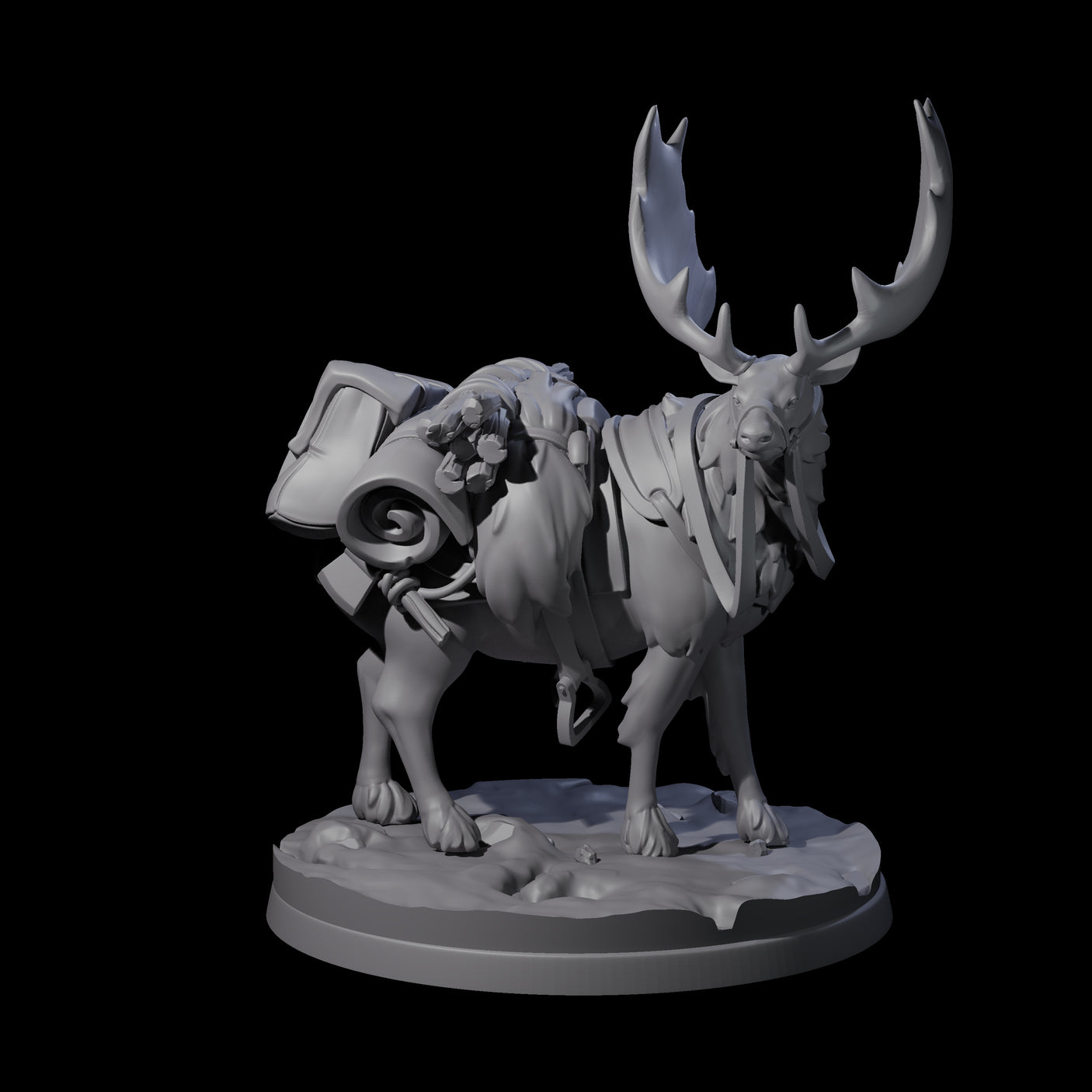 Majestic Ice Elk Miniature for Dungeons and Dragons, Pathfinder or other TTRPGs