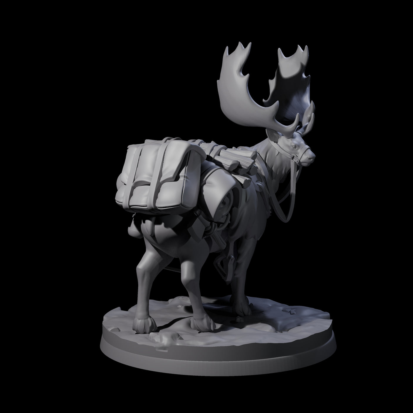 Majestic Ice Elk Miniature for Dungeons and Dragons, Pathfinder or other TTRPGs