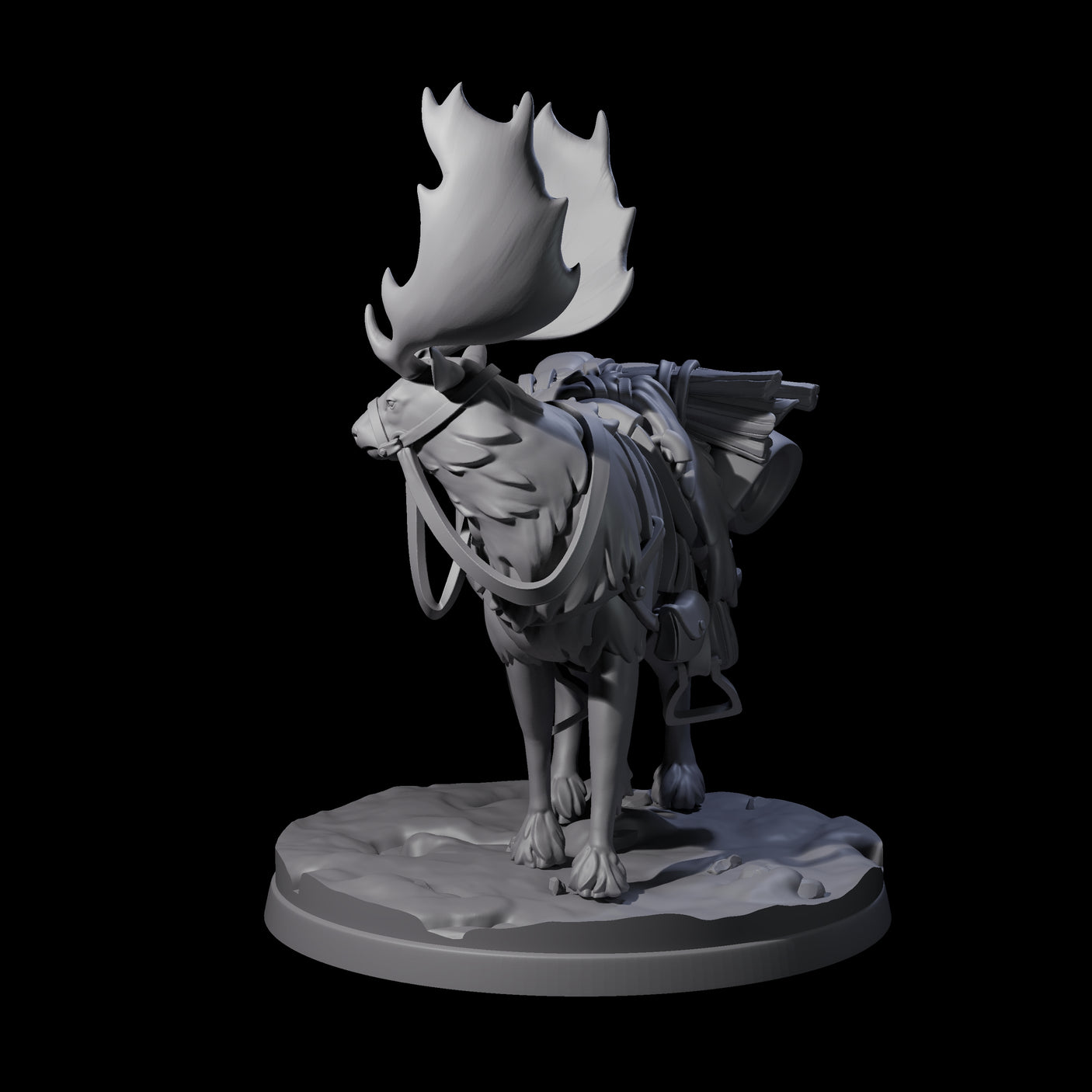 Majestic Ice Elk Miniature for Dungeons and Dragons, Pathfinder or other TTRPGs