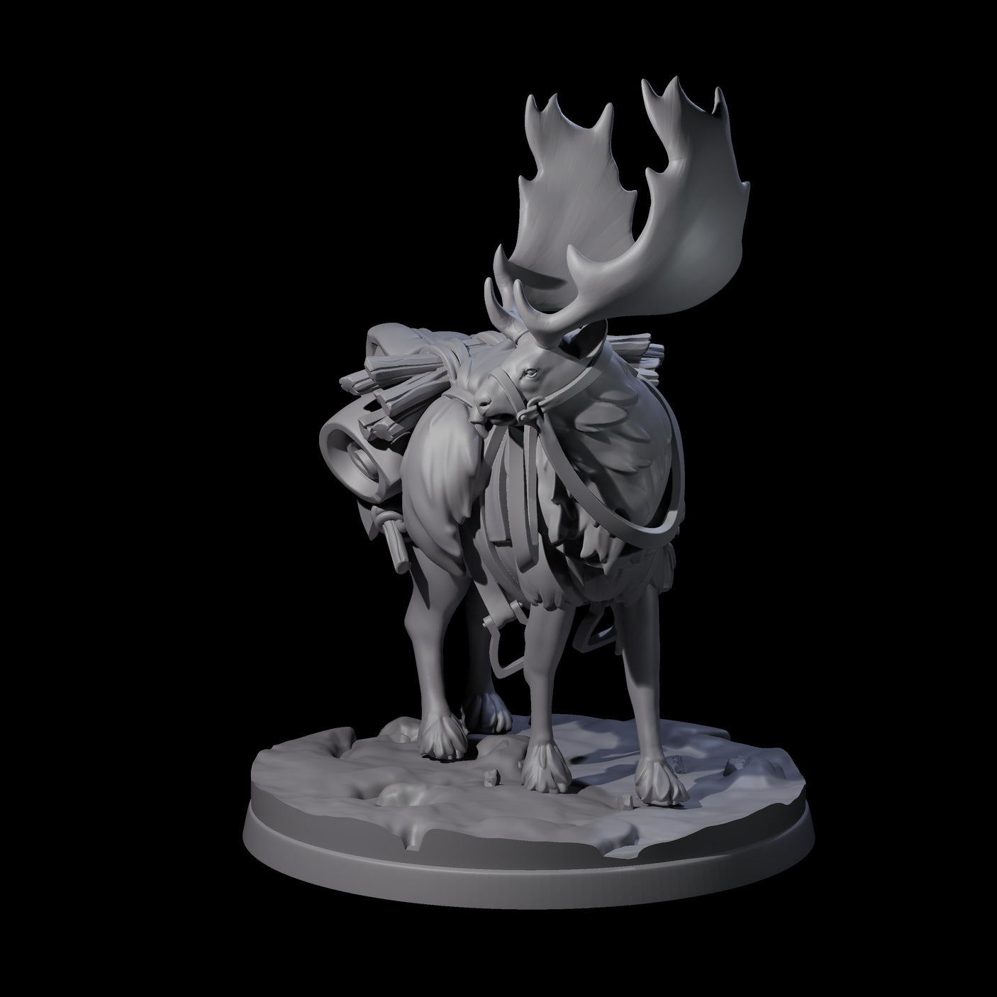 Majestic Ice Elk Miniature for Dungeons and Dragons, Pathfinder or other TTRPGs