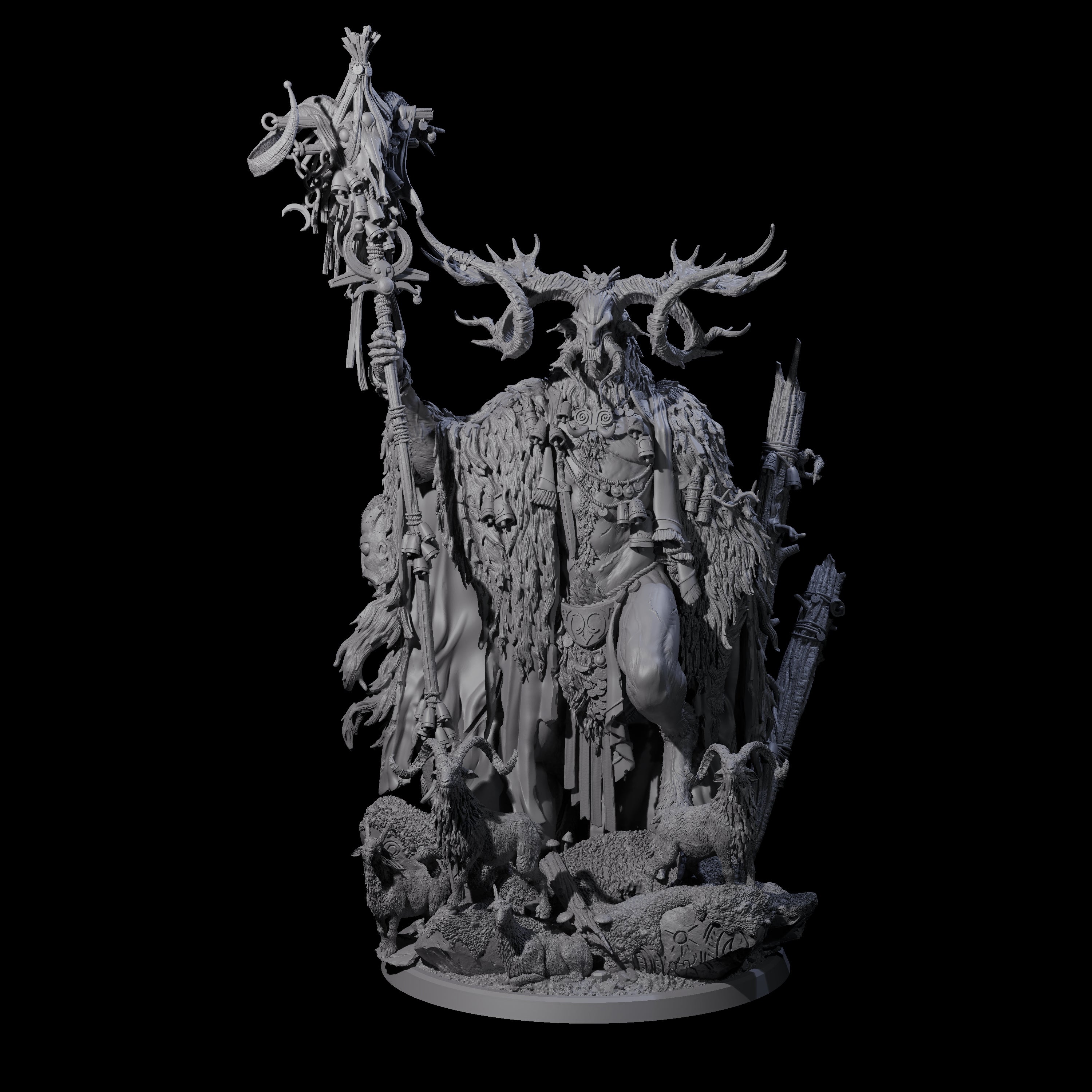 Majestic Pagan Lord of the Forest Miniature for Dungeons and Dragons, Pathfinder or other TTRPGs