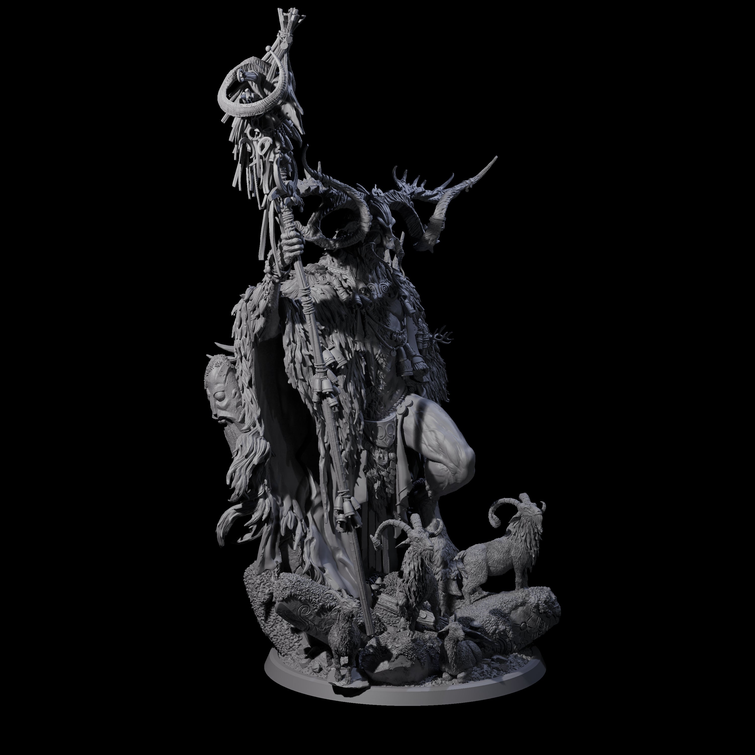 Majestic Pagan Lord of the Forest Miniature for Dungeons and Dragons, Pathfinder or other TTRPGs