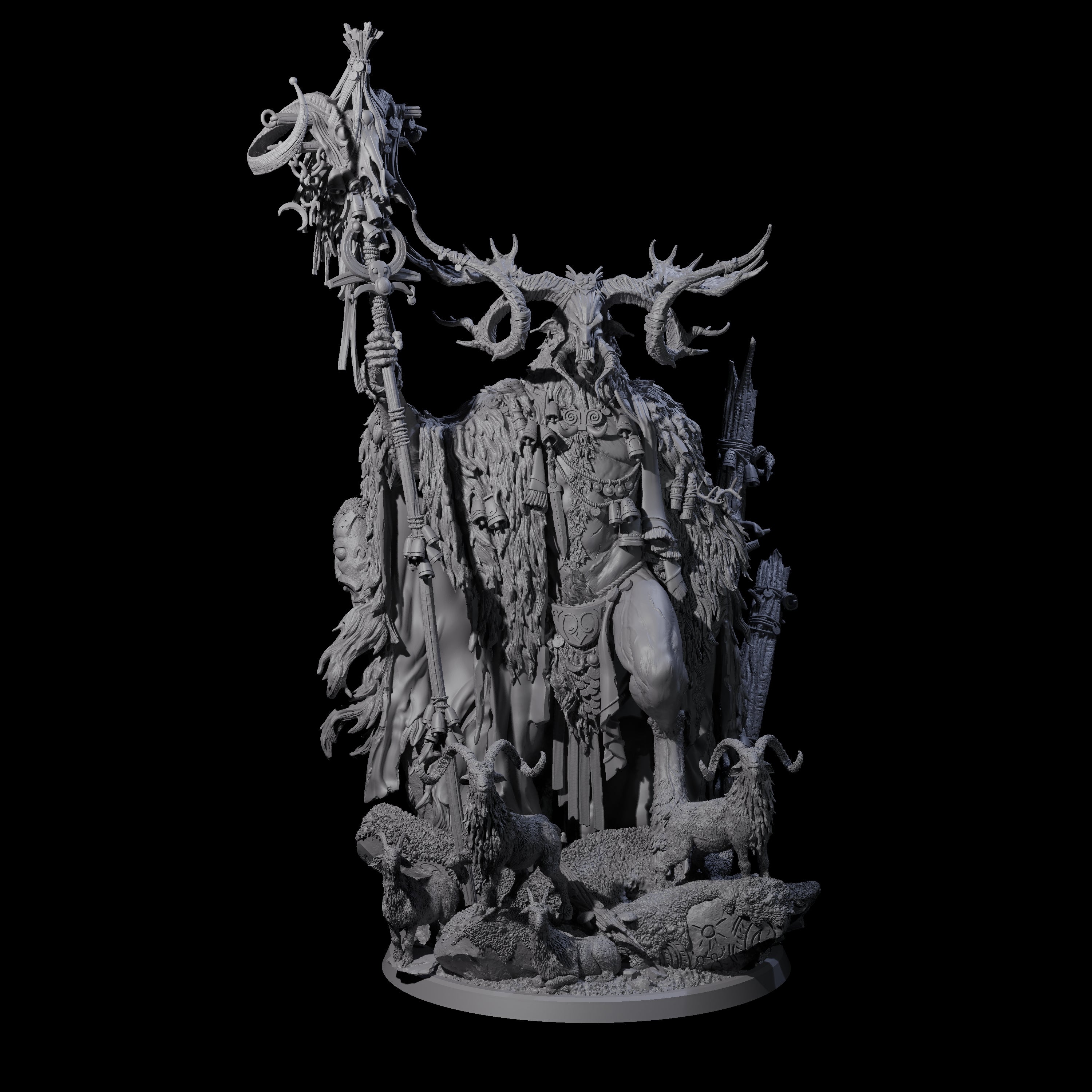 Majestic Pagan Lord of the Forest Miniature for Dungeons and Dragons, Pathfinder or other TTRPGs
