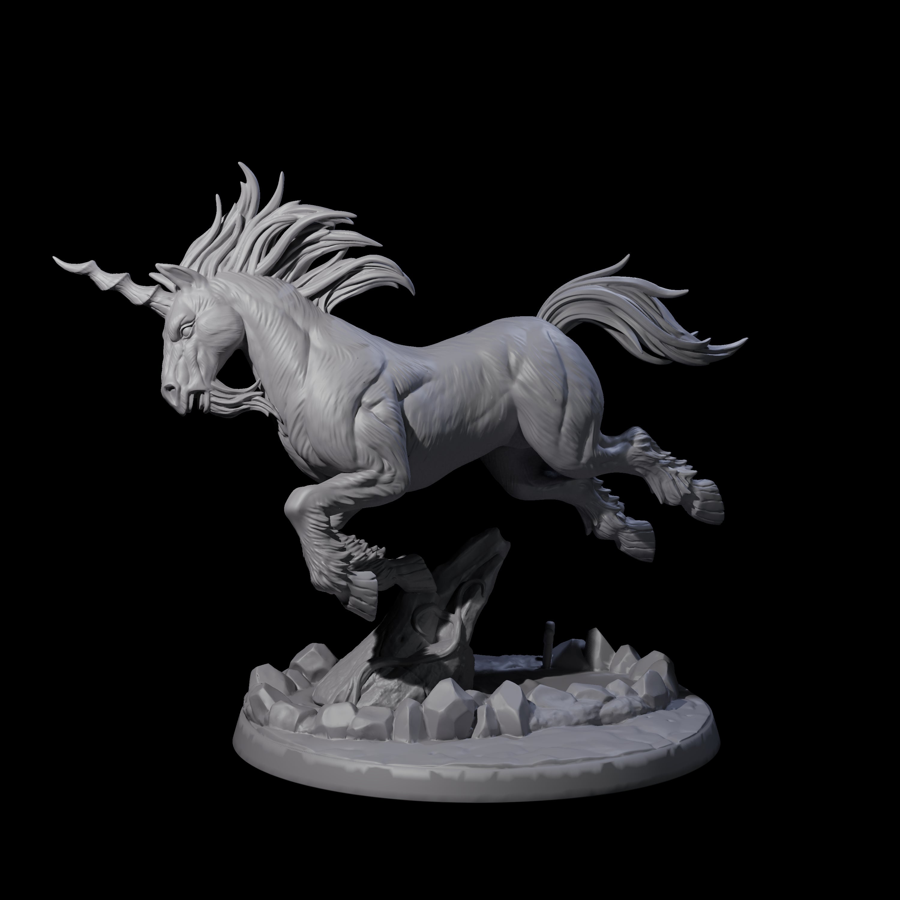 Majestic Unicorn Miniature for Dungeons and Dragons, Pathfinder or other TTRPGs