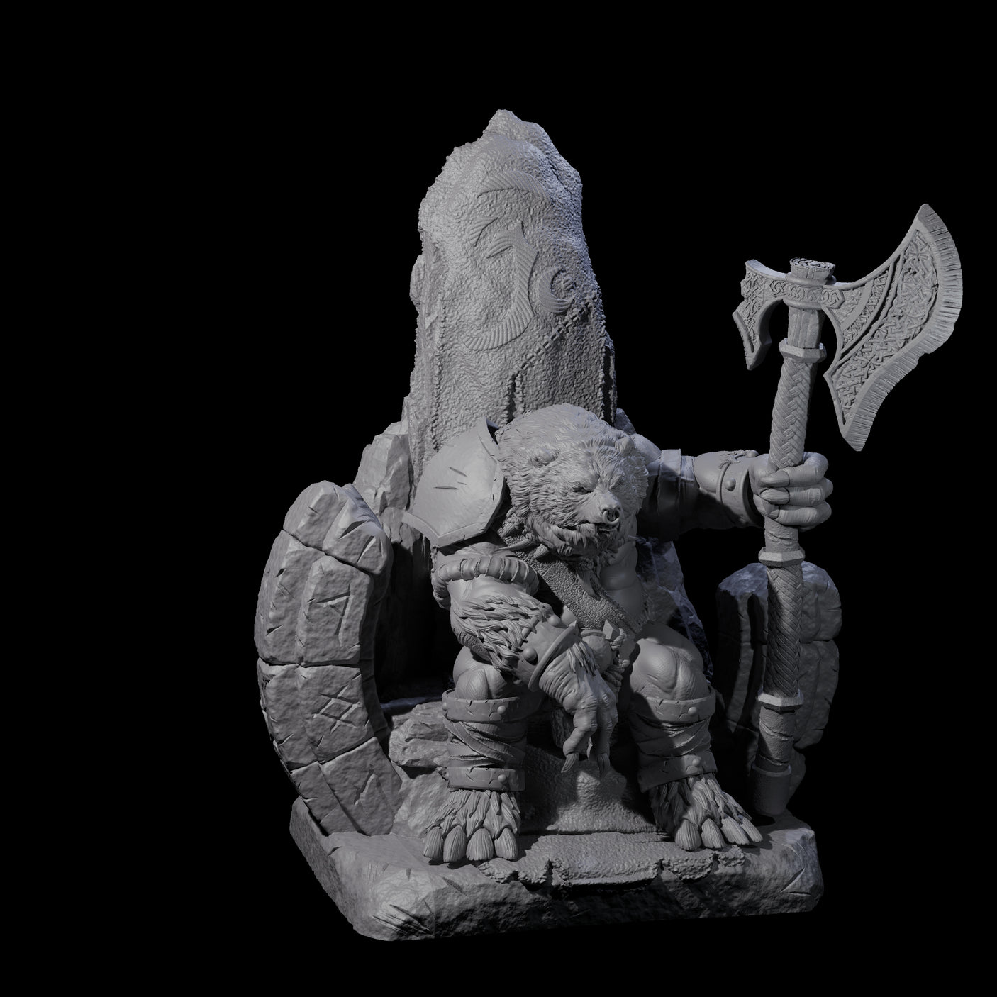 Majestic Ursine King Miniature for Dungeons and Dragons, Pathfinder or other TTRPGs