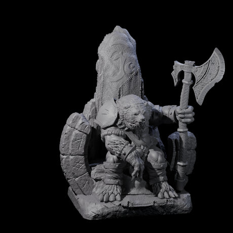 Majestic Ursine King Miniature for Dungeons and Dragons, Pathfinder or other TTRPGs