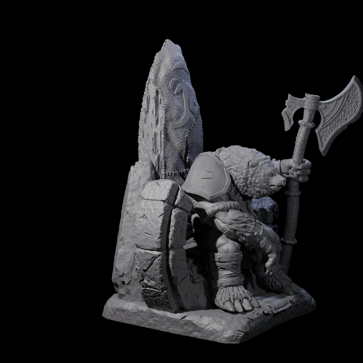 Majestic Ursine King Miniature for Dungeons and Dragons, Pathfinder or other TTRPGs