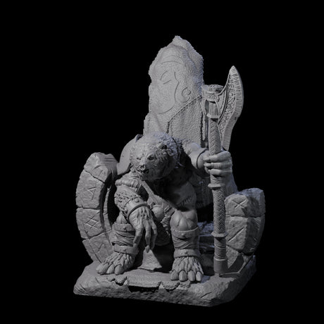 Majestic Ursine King Miniature for Dungeons and Dragons, Pathfinder or other TTRPGs