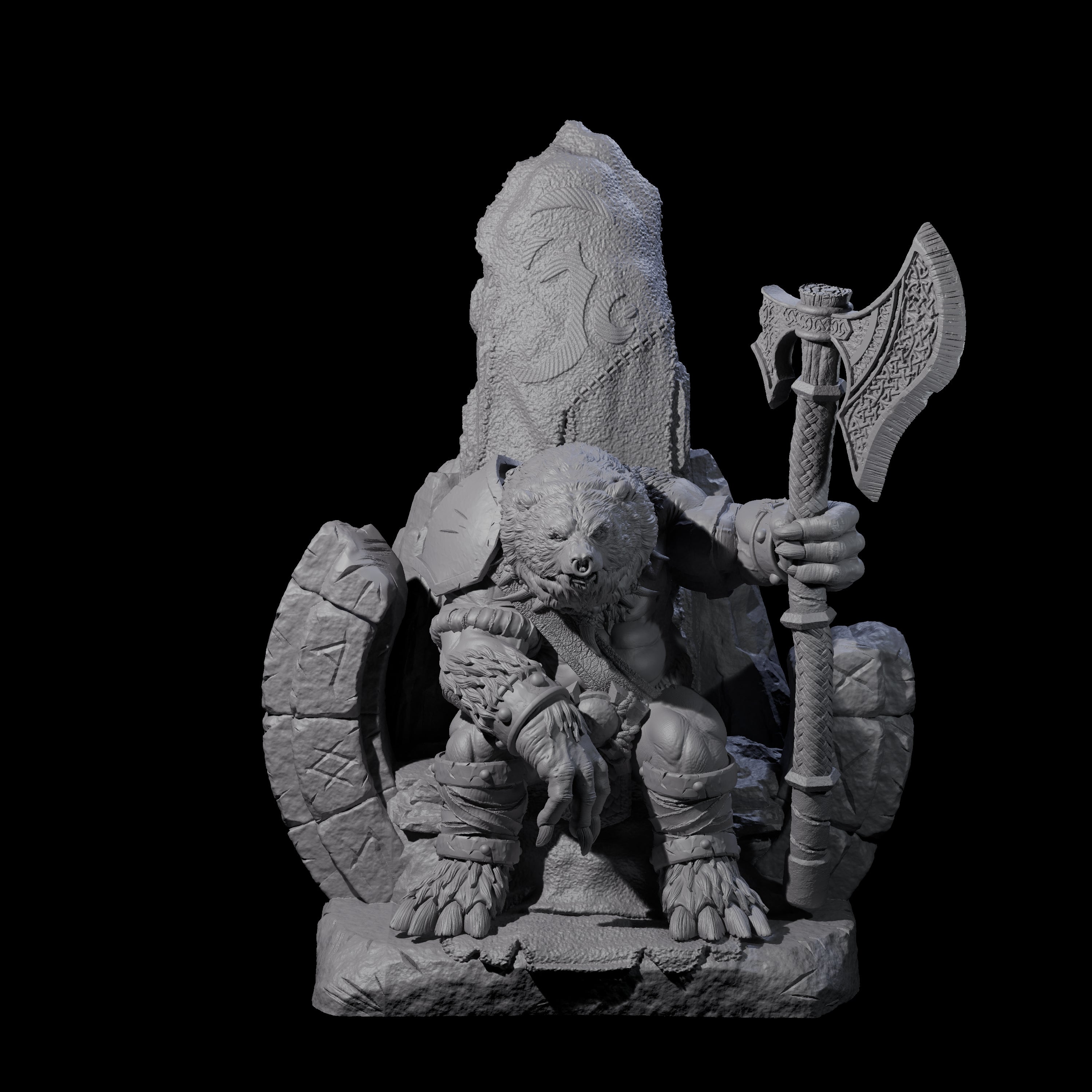 Majestic Ursine King Miniature for Dungeons and Dragons, Pathfinder or other TTRPGs