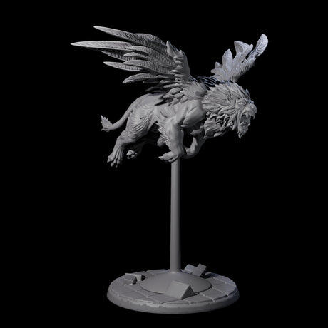 Majestic Winged Lion B Miniature for Dungeons and Dragons, Pathfinder or other TTRPGs