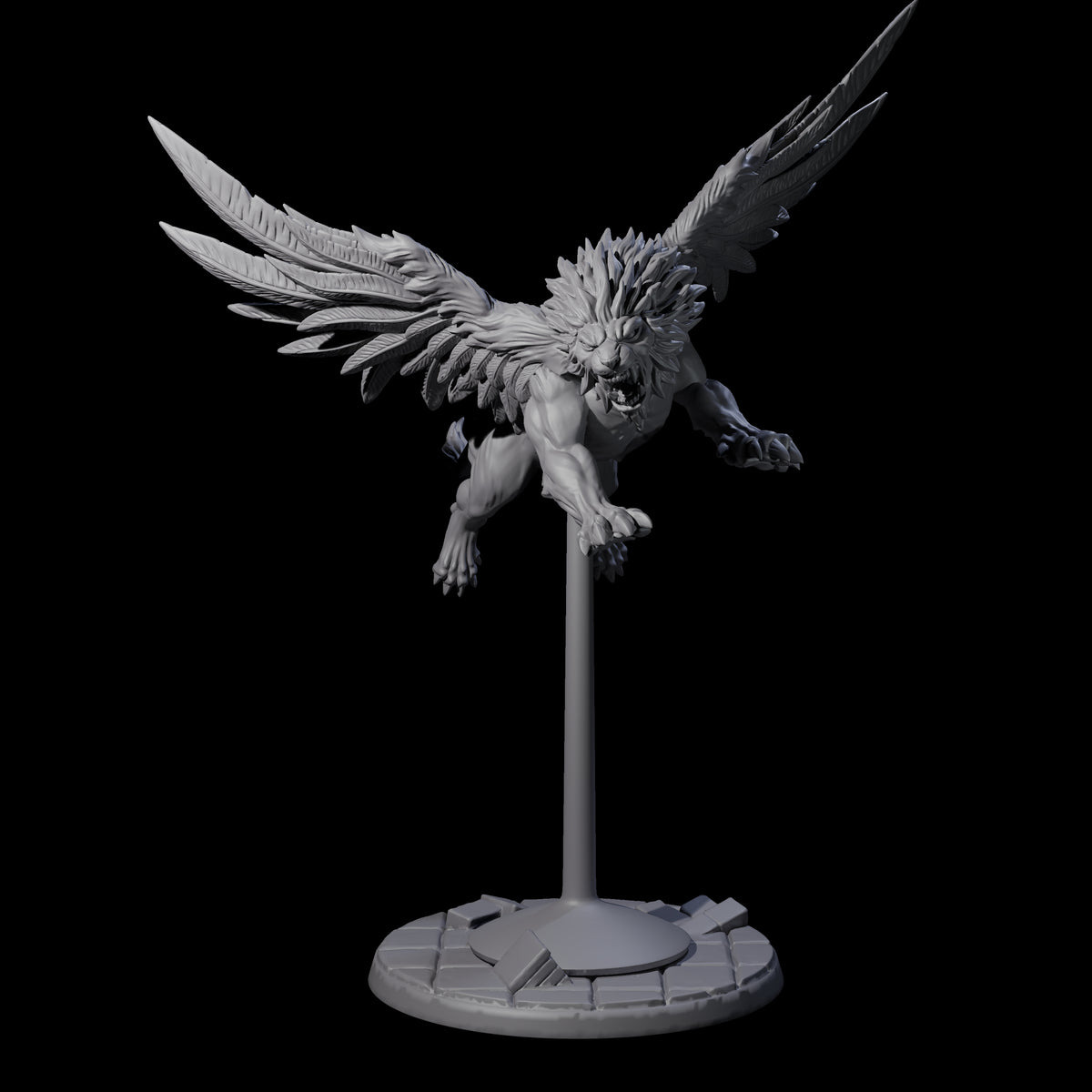 Majestic Winged Lion C Miniature for Dungeons and Dragons, Pathfinder or other TTRPGs