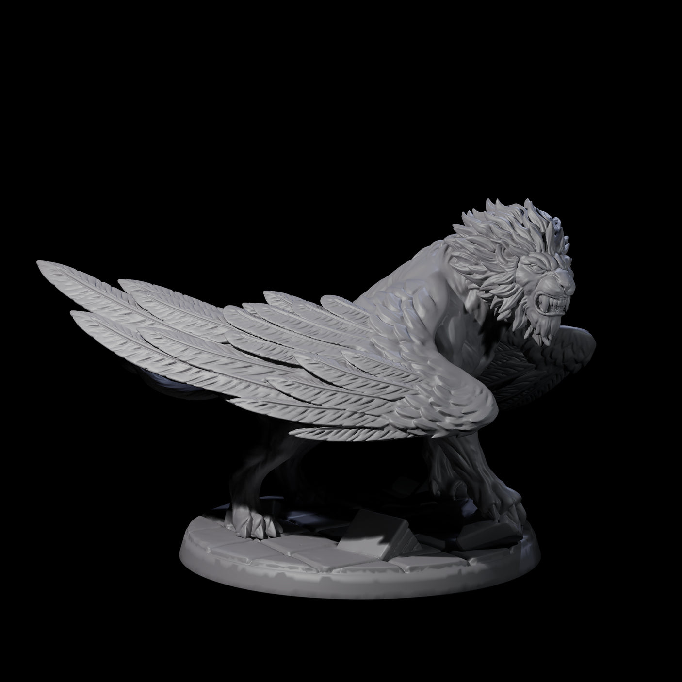 Majestic Winged Lion D Miniature for Dungeons and Dragons, Pathfinder or other TTRPGs