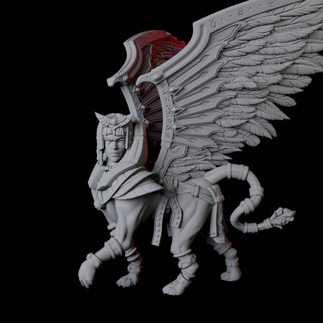 Majestic Winged Sphinx Miniature for Dungeons and Dragons, Pathfinder or other TTRPGs