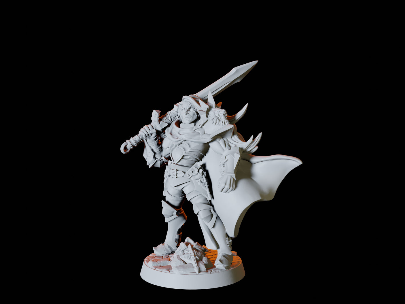Male Human Warrior Miniature for Dungeons and Dragons, Pathfinder or other TTRPGs