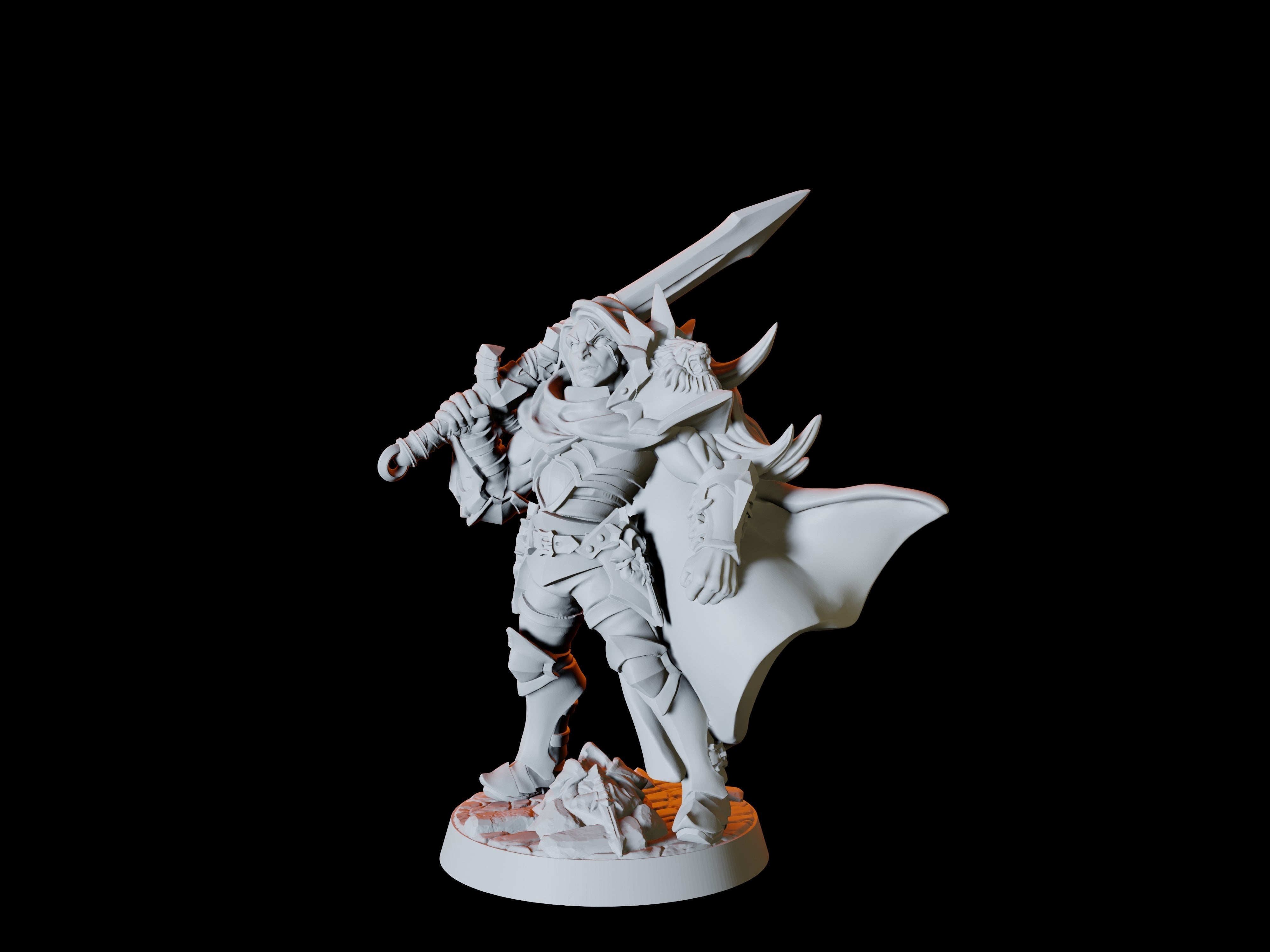 Male Human Warrior Miniature for Dungeons and Dragons - Myth Forged