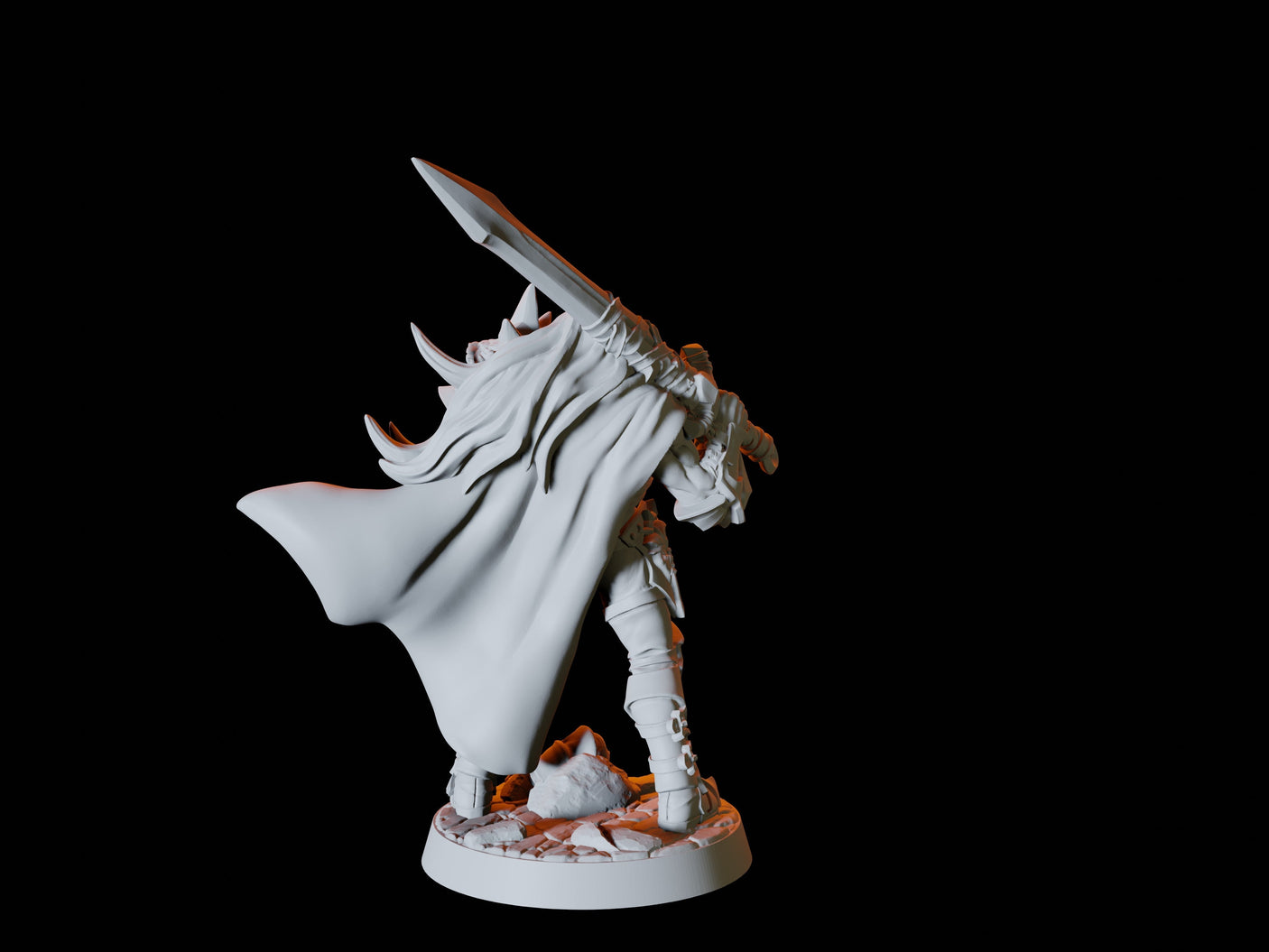 Male Human Warrior Miniature for Dungeons and Dragons, Pathfinder or other TTRPGs