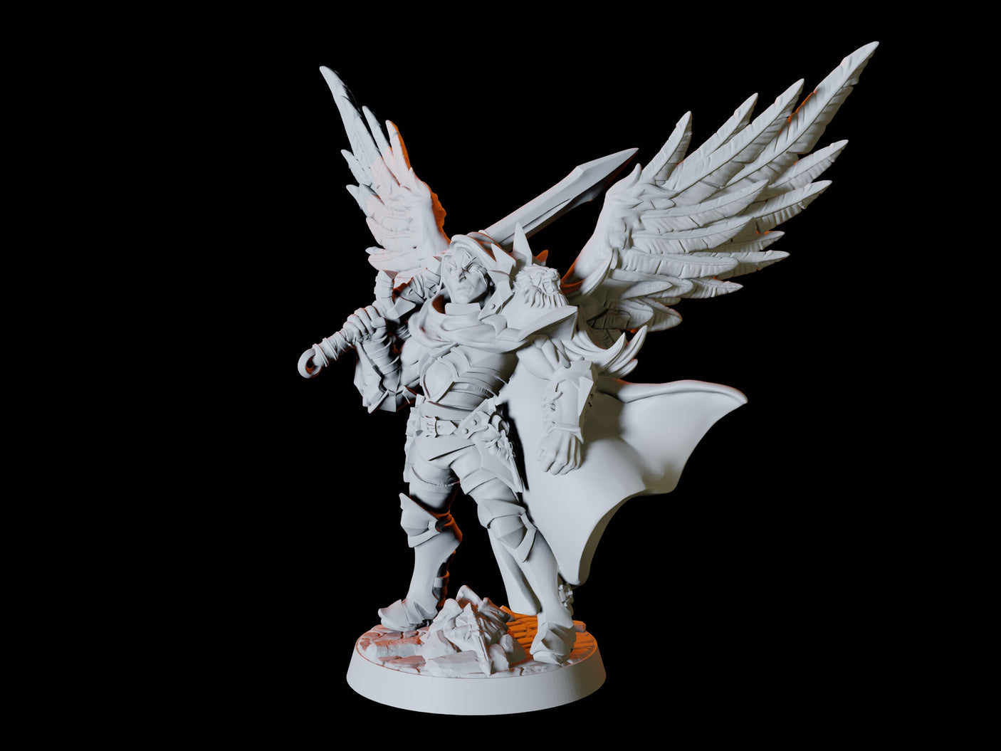 Male Human Warrior Miniature for Dungeons and Dragons, Pathfinder or other TTRPGs