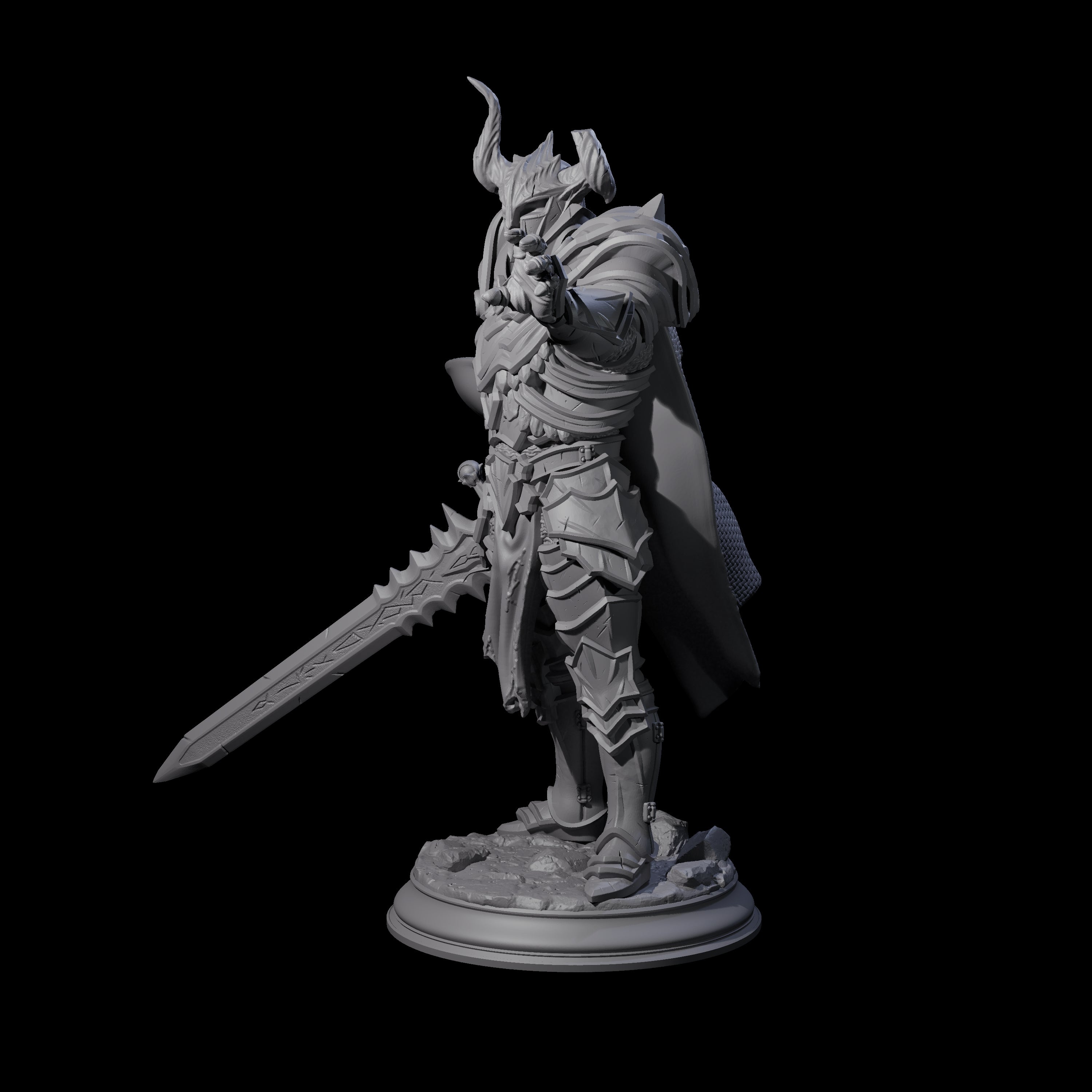 Maleficent Demon Knight Miniature for Dungeons and Dragons, Pathfinder or other TTRPGs