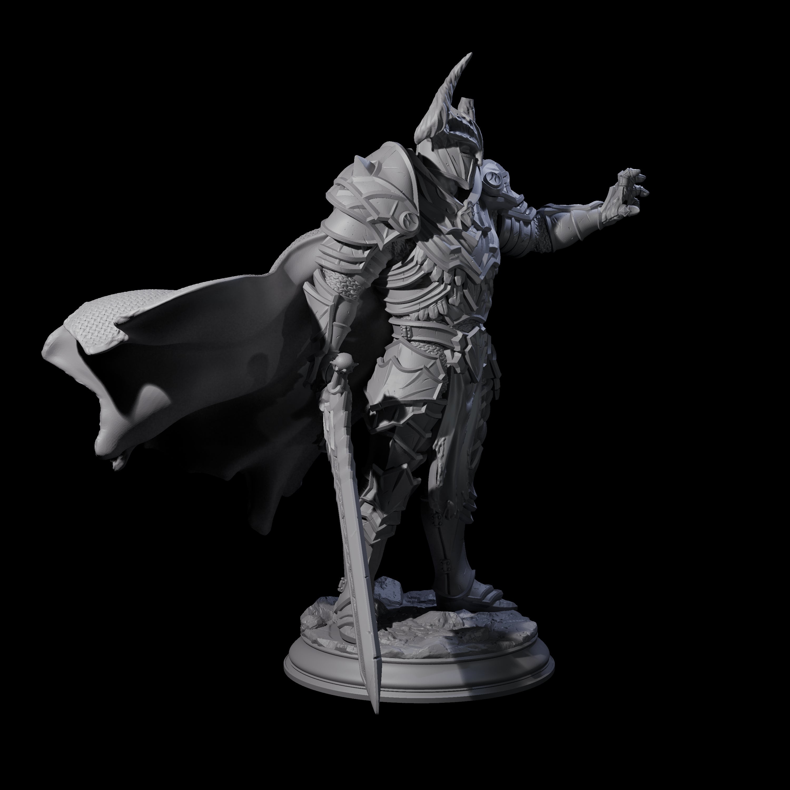 Maleficent Demon Knight Miniature for Dungeons and Dragons, Pathfinder or other TTRPGs