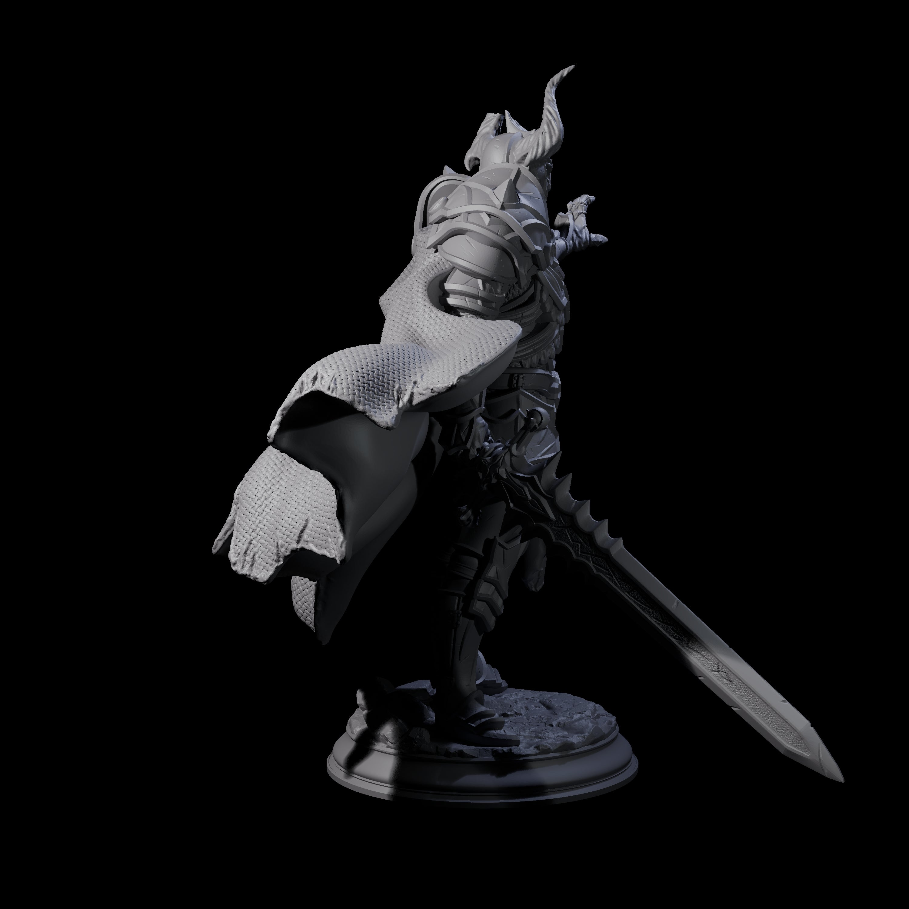 Maleficent Demon Knight Miniature for Dungeons and Dragons, Pathfinder or other TTRPGs