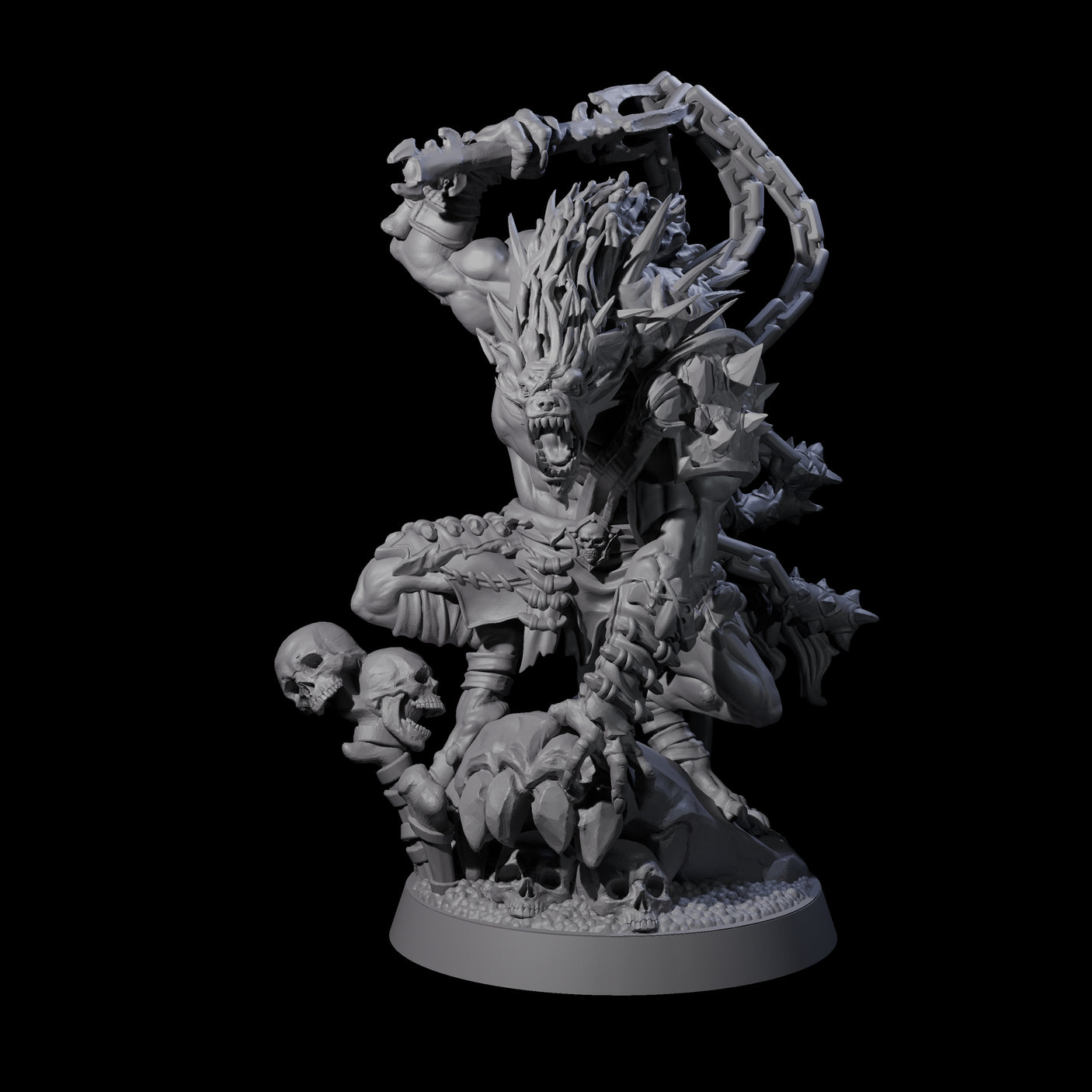 Malevolent Gnoll Warlord Miniature for Dungeons and Dragons, Pathfinder or other TTRPGs