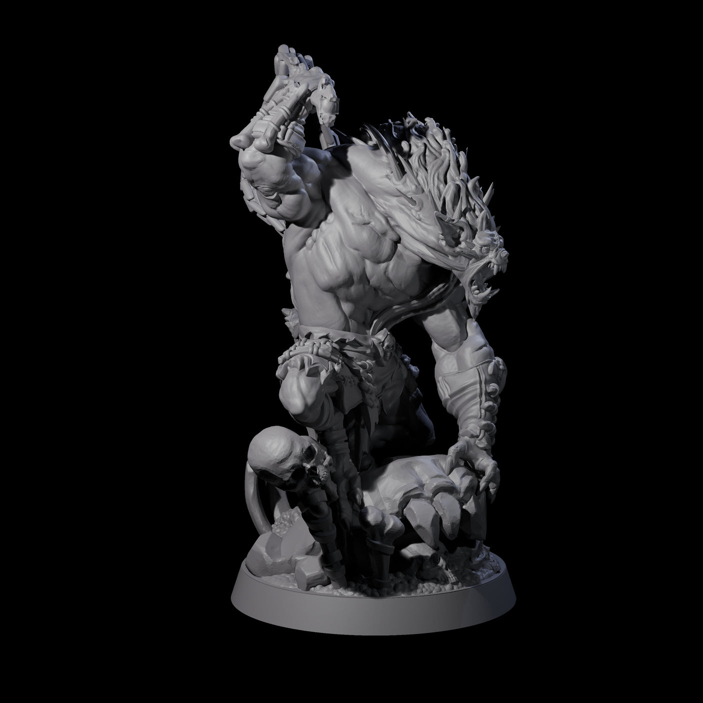 Malevolent Gnoll Warlord Miniature for Dungeons and Dragons, Pathfinder or other TTRPGs